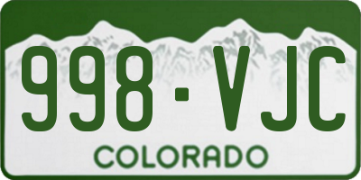 CO license plate 998VJC