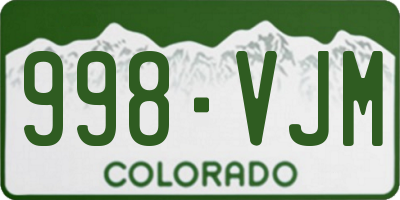 CO license plate 998VJM