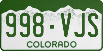CO license plate 998VJS