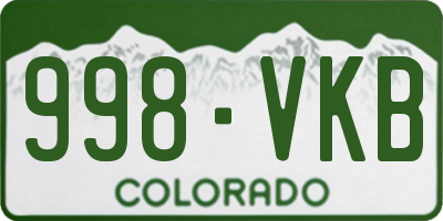 CO license plate 998VKB