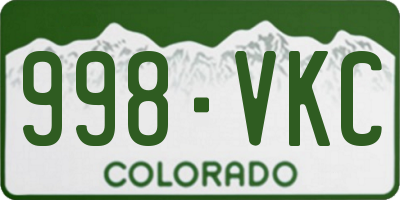 CO license plate 998VKC