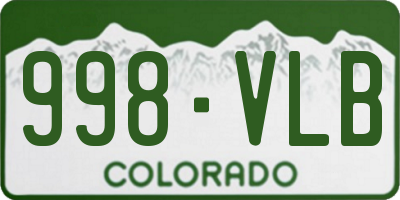 CO license plate 998VLB