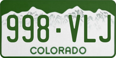 CO license plate 998VLJ