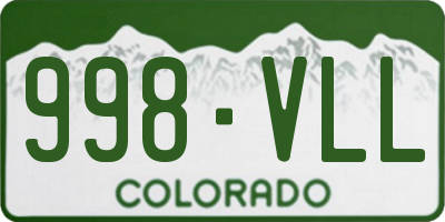 CO license plate 998VLL