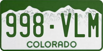 CO license plate 998VLM