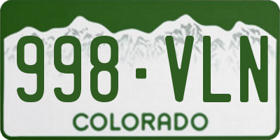 CO license plate 998VLN