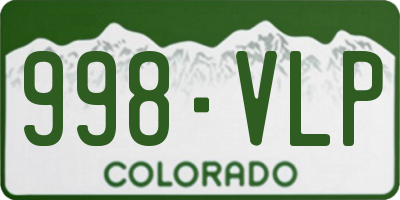 CO license plate 998VLP