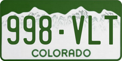 CO license plate 998VLT