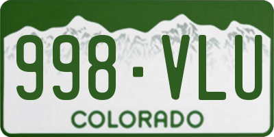 CO license plate 998VLU