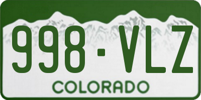 CO license plate 998VLZ