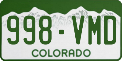 CO license plate 998VMD