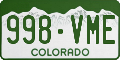 CO license plate 998VME