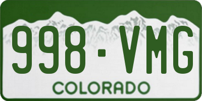 CO license plate 998VMG