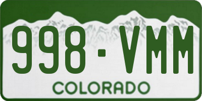 CO license plate 998VMM