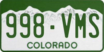 CO license plate 998VMS