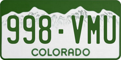 CO license plate 998VMU