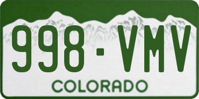 CO license plate 998VMV