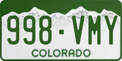 CO license plate 998VMY