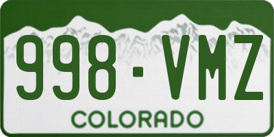 CO license plate 998VMZ
