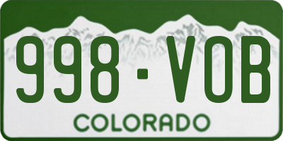 CO license plate 998VOB