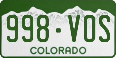 CO license plate 998VOS