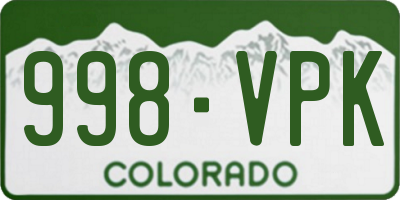 CO license plate 998VPK