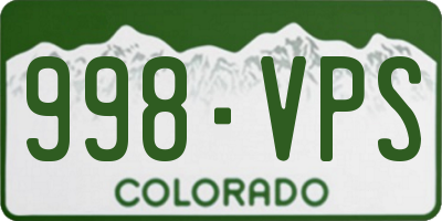 CO license plate 998VPS