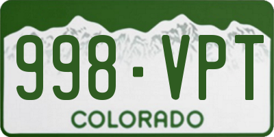 CO license plate 998VPT