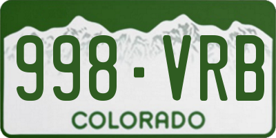 CO license plate 998VRB