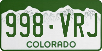 CO license plate 998VRJ