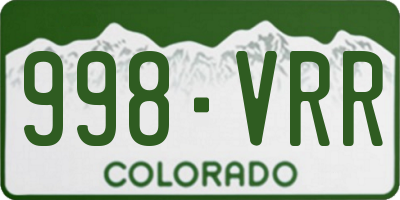 CO license plate 998VRR