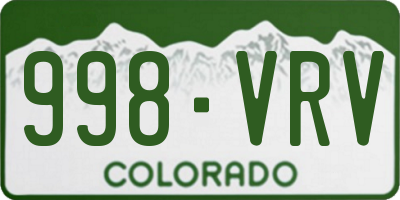 CO license plate 998VRV