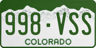 CO license plate 998VSS