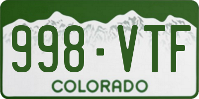 CO license plate 998VTF