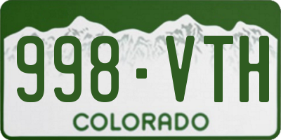 CO license plate 998VTH