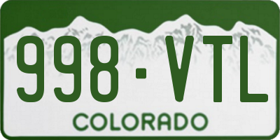 CO license plate 998VTL