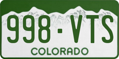 CO license plate 998VTS