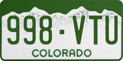 CO license plate 998VTU