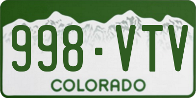 CO license plate 998VTV