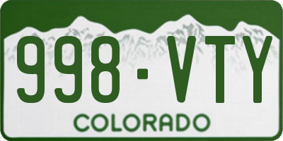 CO license plate 998VTY