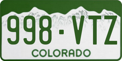 CO license plate 998VTZ