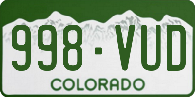 CO license plate 998VUD