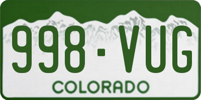 CO license plate 998VUG