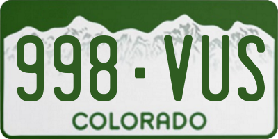 CO license plate 998VUS