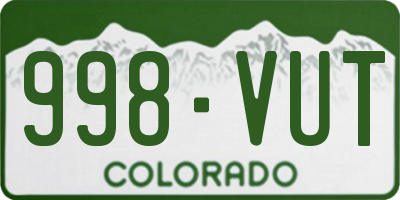 CO license plate 998VUT