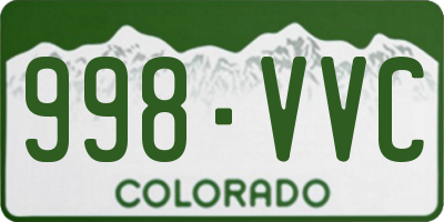 CO license plate 998VVC