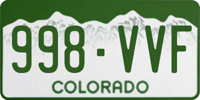 CO license plate 998VVF