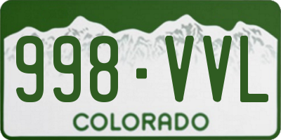 CO license plate 998VVL