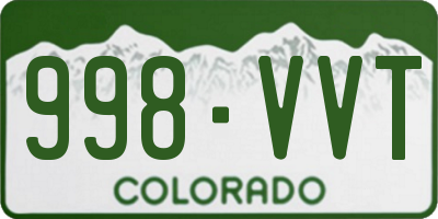 CO license plate 998VVT