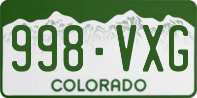 CO license plate 998VXG
